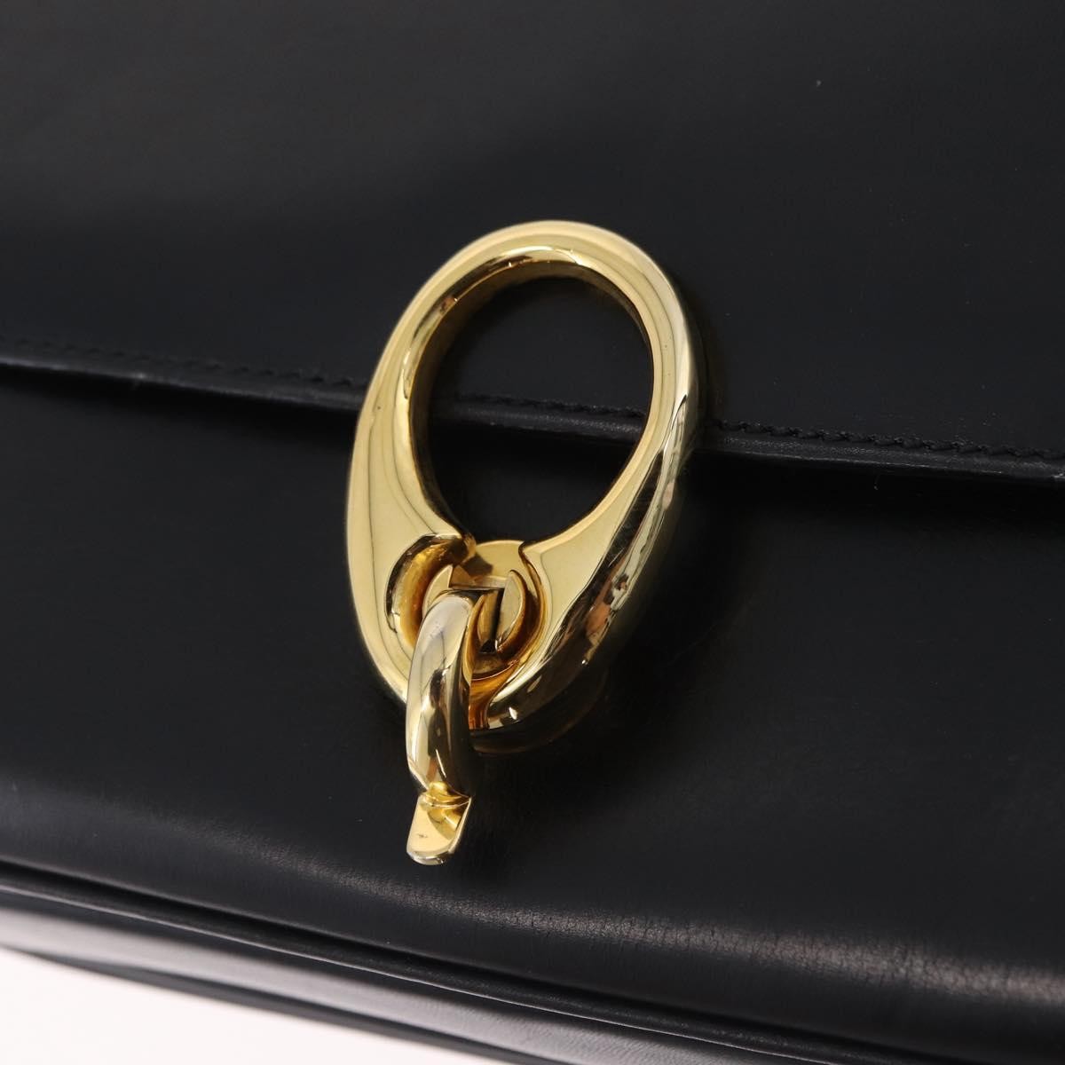 Celine Flap Shoulder Leather Black Leather Shoulder Bag Bag (Pre-Owned)