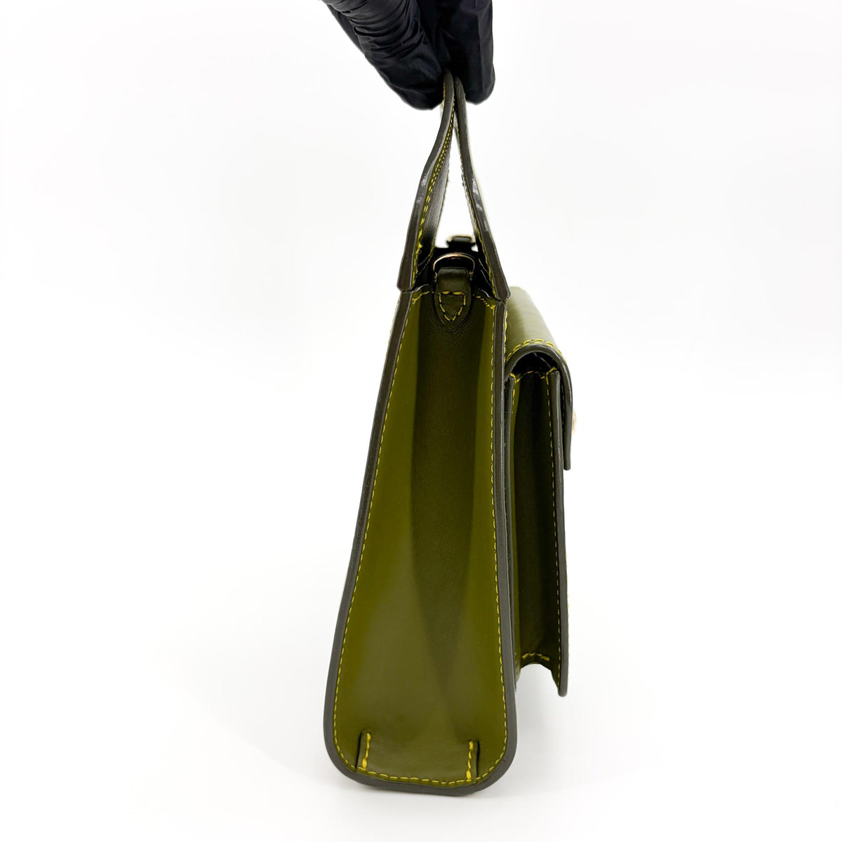 Burberry Title Pocket Leather Green Calfskin Crossbody Bag Bag (Pre-Owned)