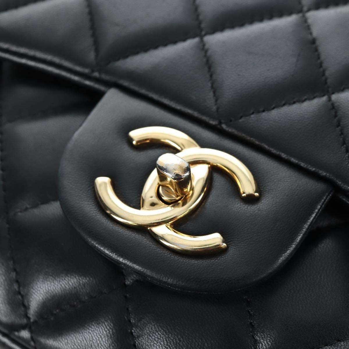 Chanel Classic Timeless Double Flap Quilted Caviar Black Leather Handbag (Pre-Owned)