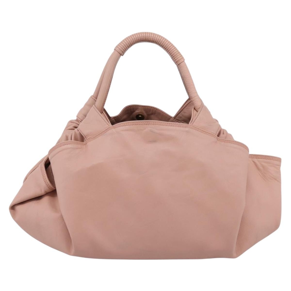 Loewe Anagram Logo Nappa Aire Hand Leather Pink Leather Handbag (Pre-Owned)