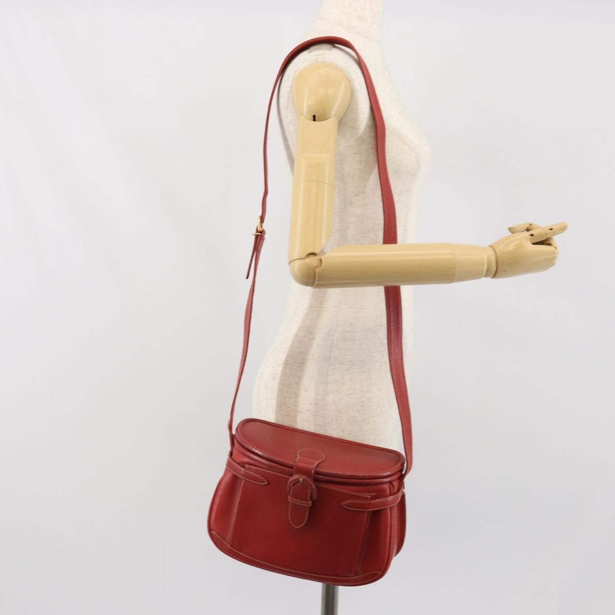Gucci Vintage Leather Red Leather Shoulder Bag Bag (Pre-Owned)