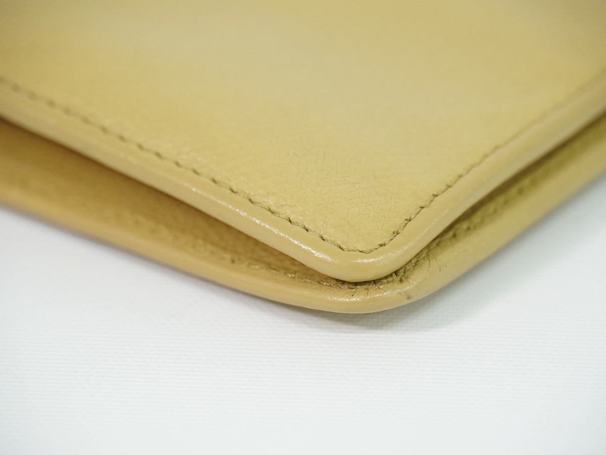 Chanel Cc Bifold Wallet Leather Beige Leather Wallets Accessory (Pre-Owned)