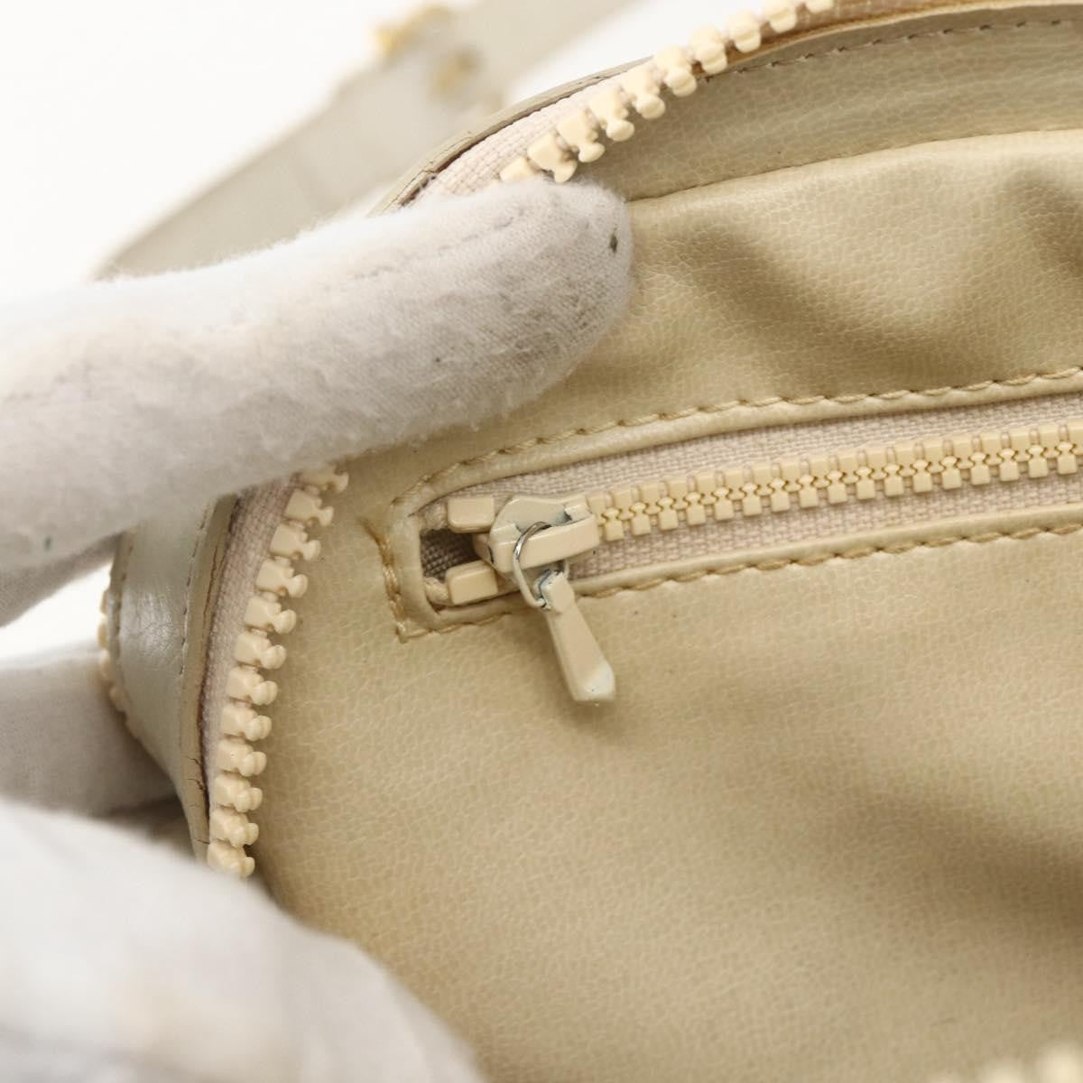 Celine Vintage Leather White Leather Shoulder Bag Bag (Pre-Owned)