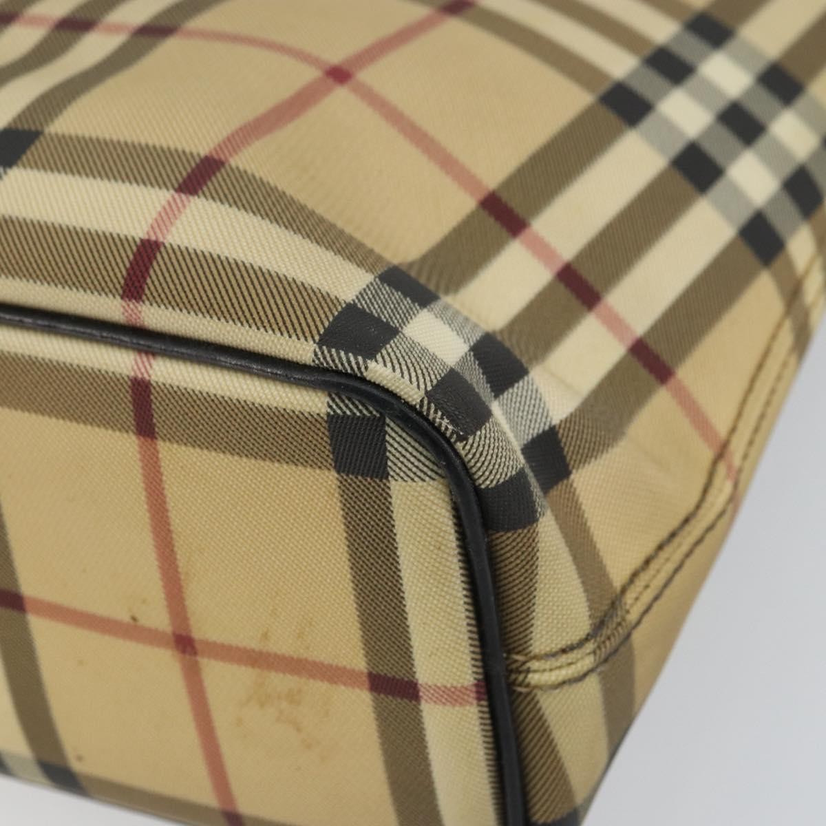 Burberry Nova Check Tote Canvas Check Pattern Beige Canvas Tote Bag Bag (Pre-Owned)