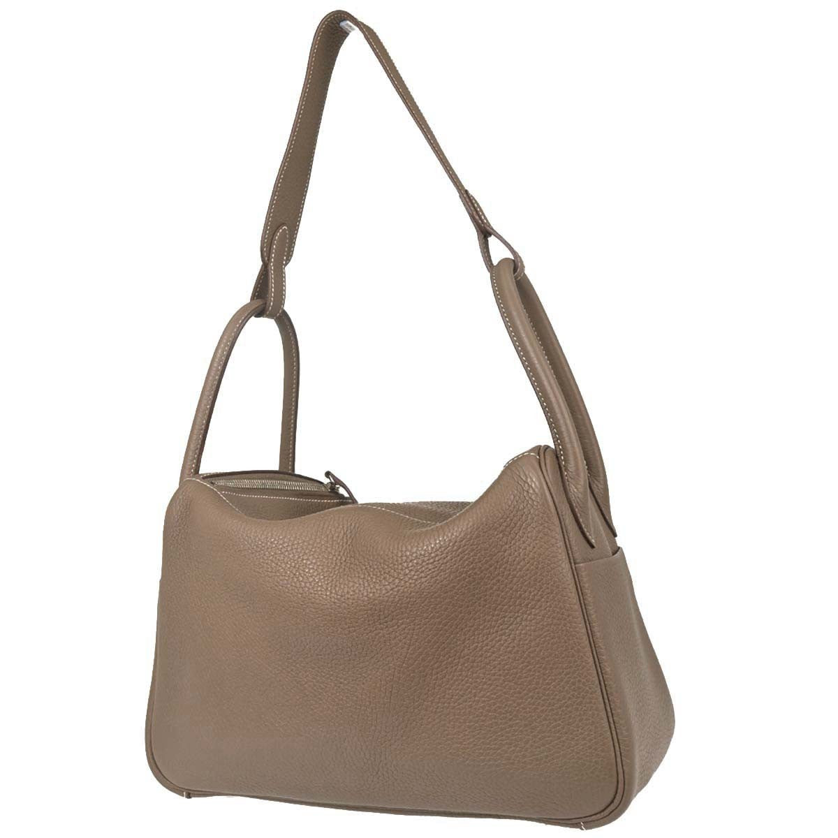 Hermes Lindy Clémence Gray Leather Shoulder Bag Bag (Pre-Owned)