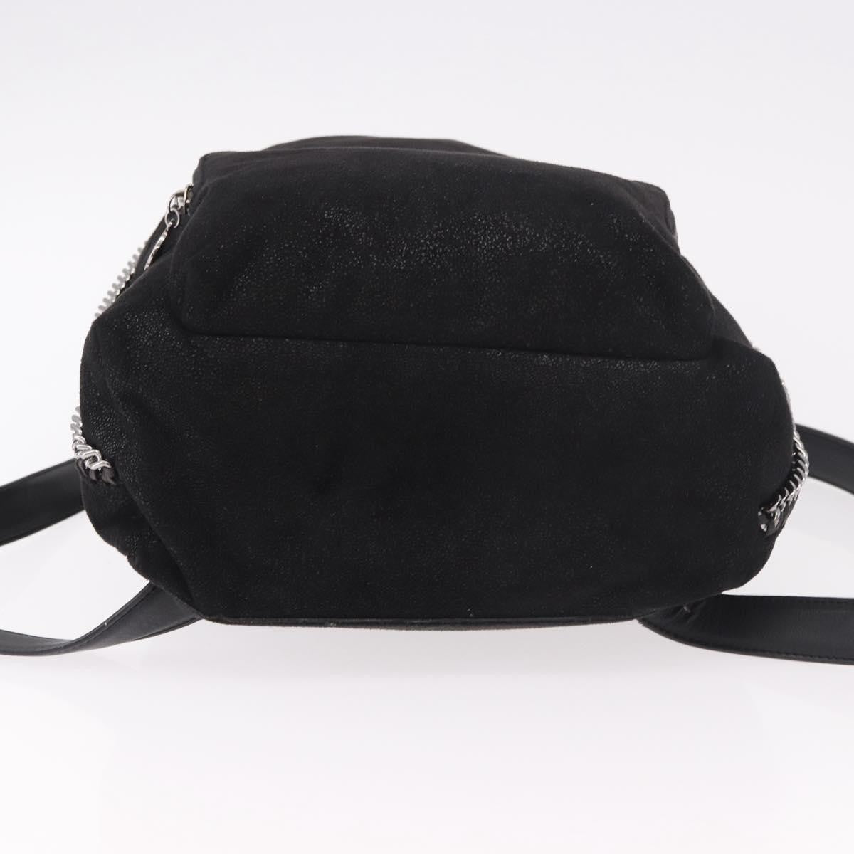 Stella Mccartney Falabella Front Zip Shaggy Deer Black Polyester Backpack Bag (Pre-Owned)