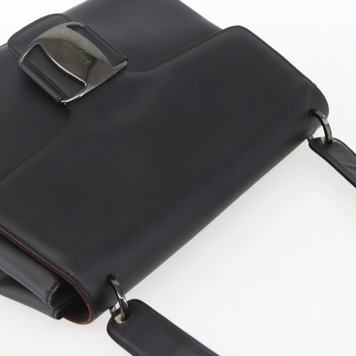 Salvatore Ferragamo Vala Leather Black Leather Shoulder Bag Bag (Pre-Owned)