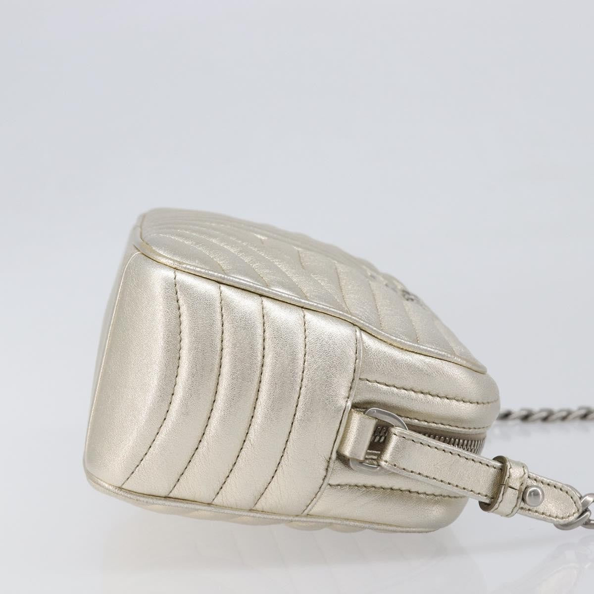 Prada Camera Diagramme Quilted Leather Metallic Leather Shoulder Bag Bag (Pre-Owned)