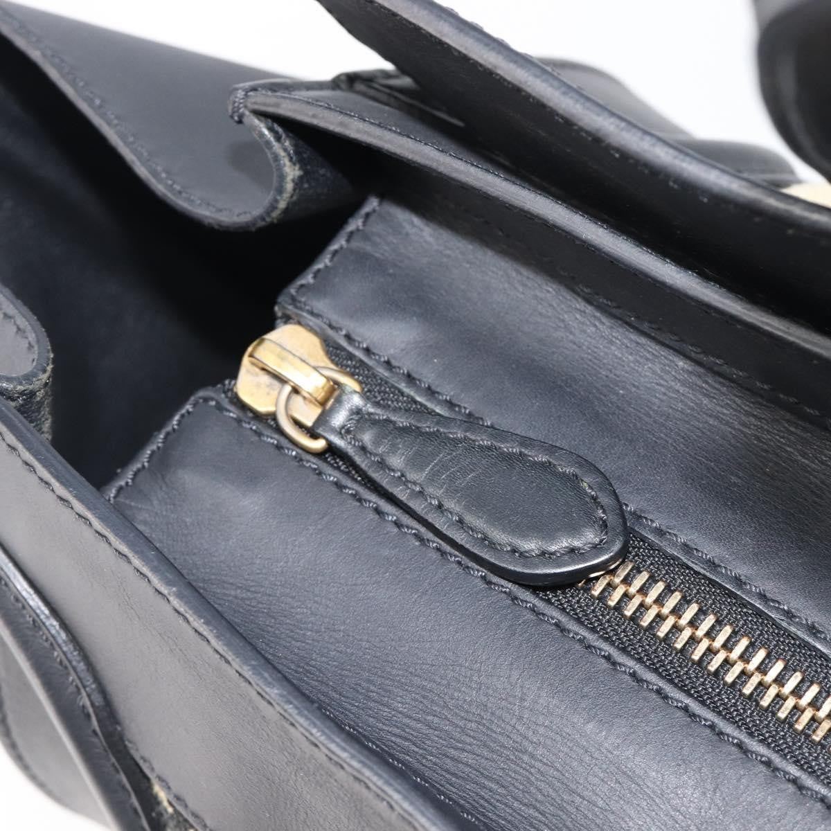 Celine Luggage Printed Canvas And Leather Black Leather Handbag (Pre-Owned)