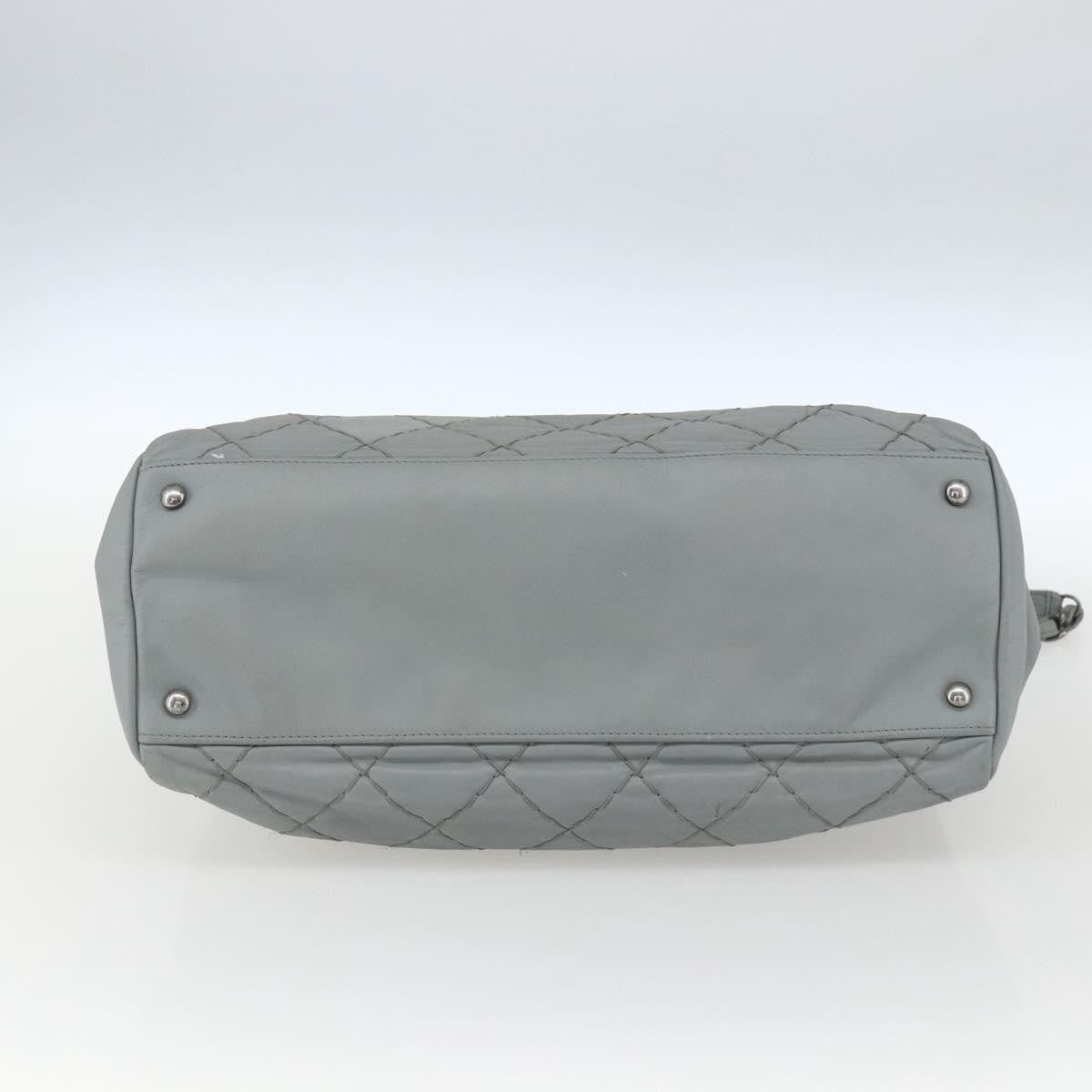 Chanel Just Mademoiselle Quilted Leather Gray Leather Shoulder Bag Bag (Pre-Owned)