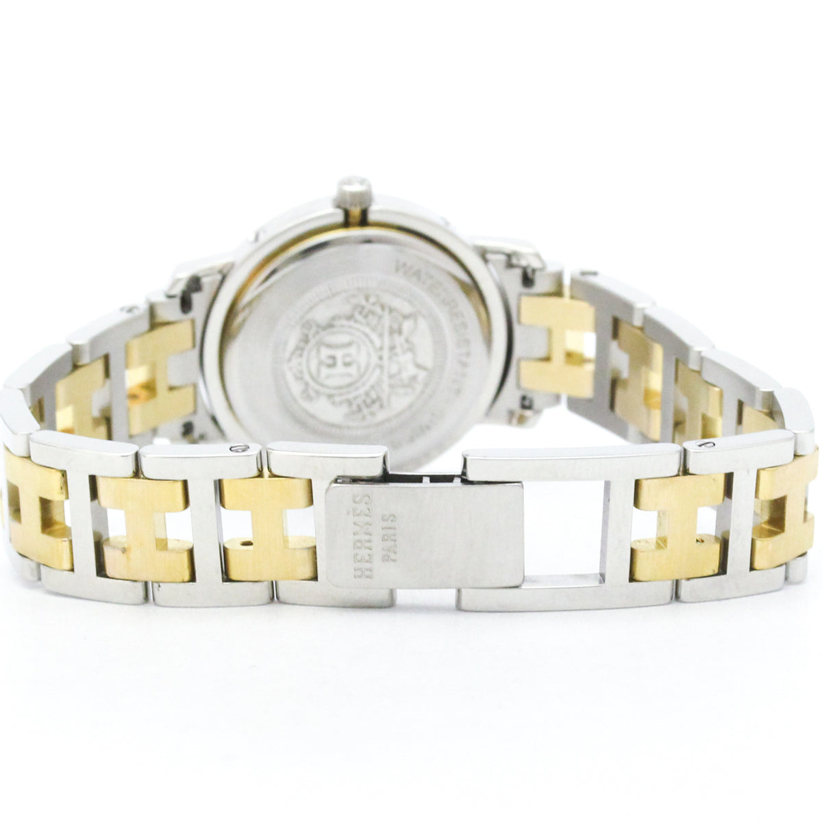 Hermes Clipper Quartz Stainless Steel And Plated Metal Watch (Pre-Owned)