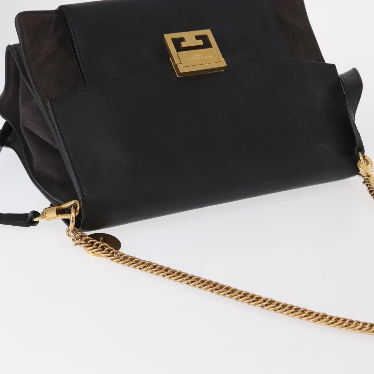 Givenchy Gv3 Flap Leather Black Leather Shoulder Bag Bag (Pre-Owned)