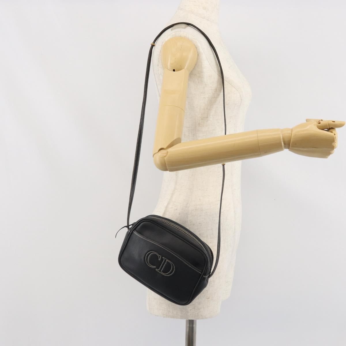 Christian Dior Cd Shoulder Bag Leather Navy Leather Shoulder Bag Bag (Pre-Owned)
