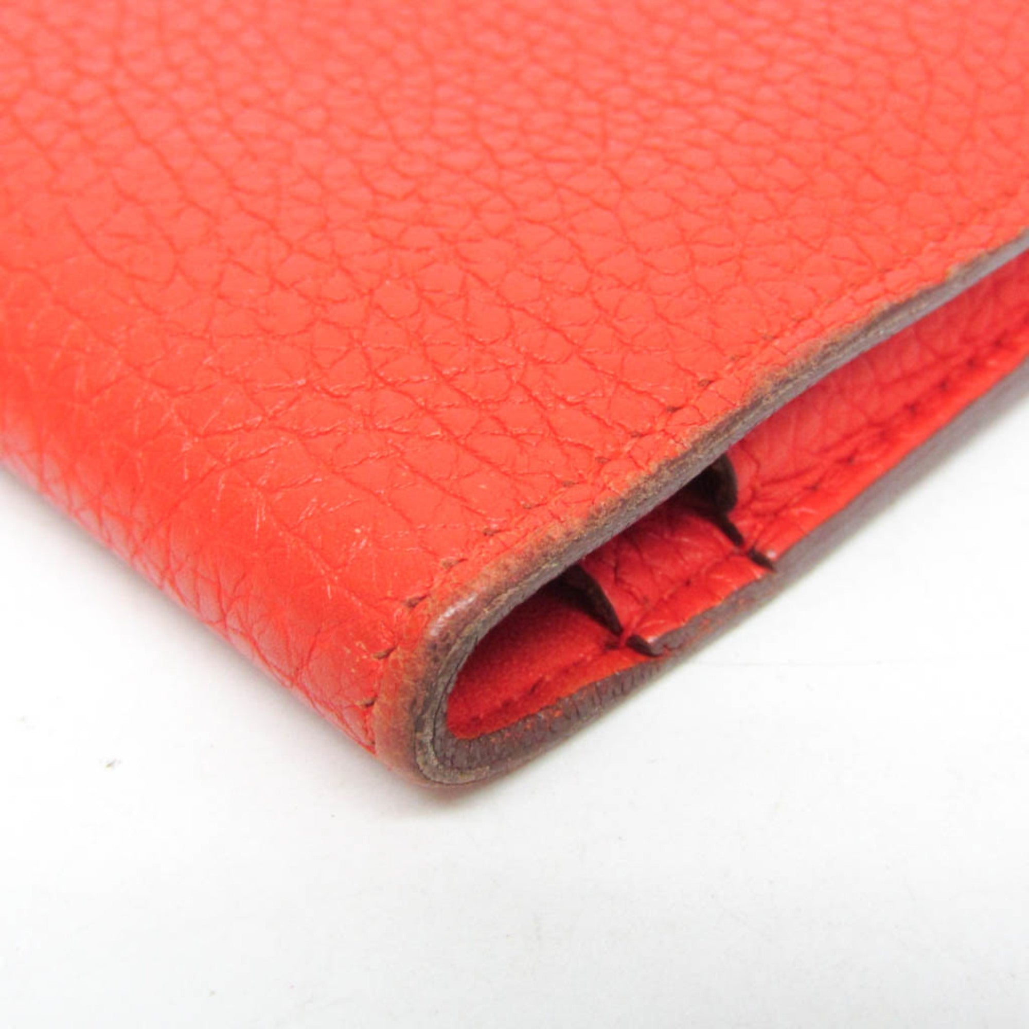 Hermes Dogon Duo Combined Leather Red Leather Wallets Accessory (Pre-Owned)