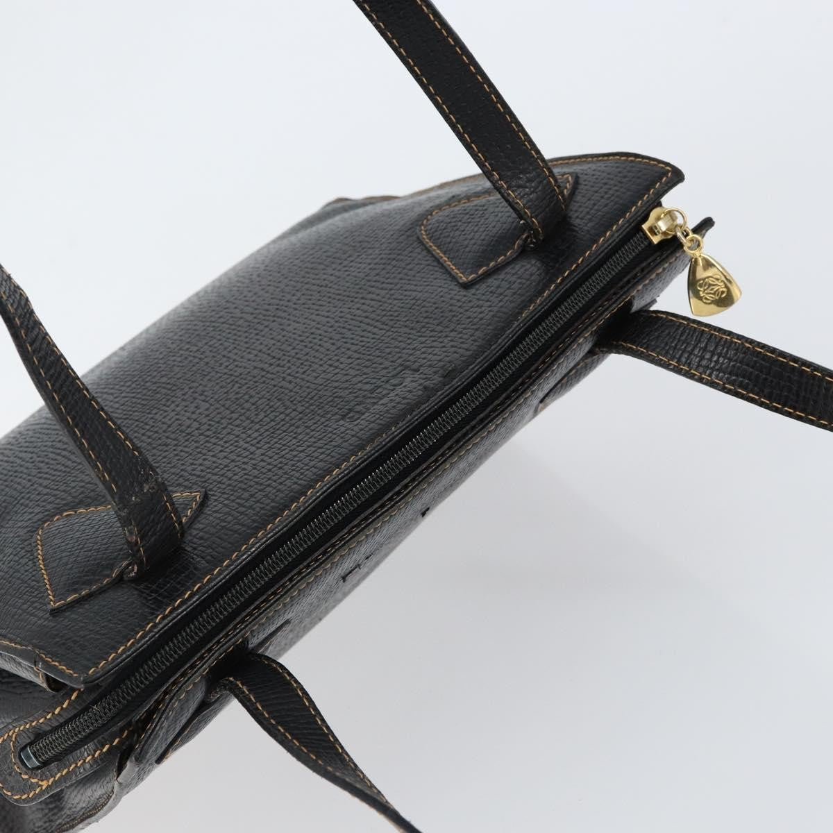 Loewe Tote Leather Black Leather Tote Bag Bag (Pre-Owned)