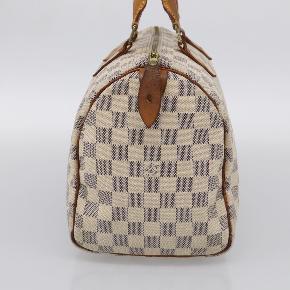 Louis Vuitton Speedy Damier White Canvas Handbag (Pre-Owned)