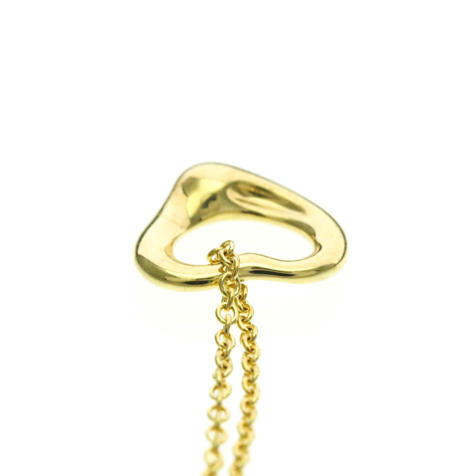 Tiffany & Co. Elsa Peretti Open Heart Pendant 18K Yellow Gold Gold Yellow_Gold Necklace Jewelry (Pre-Owned)