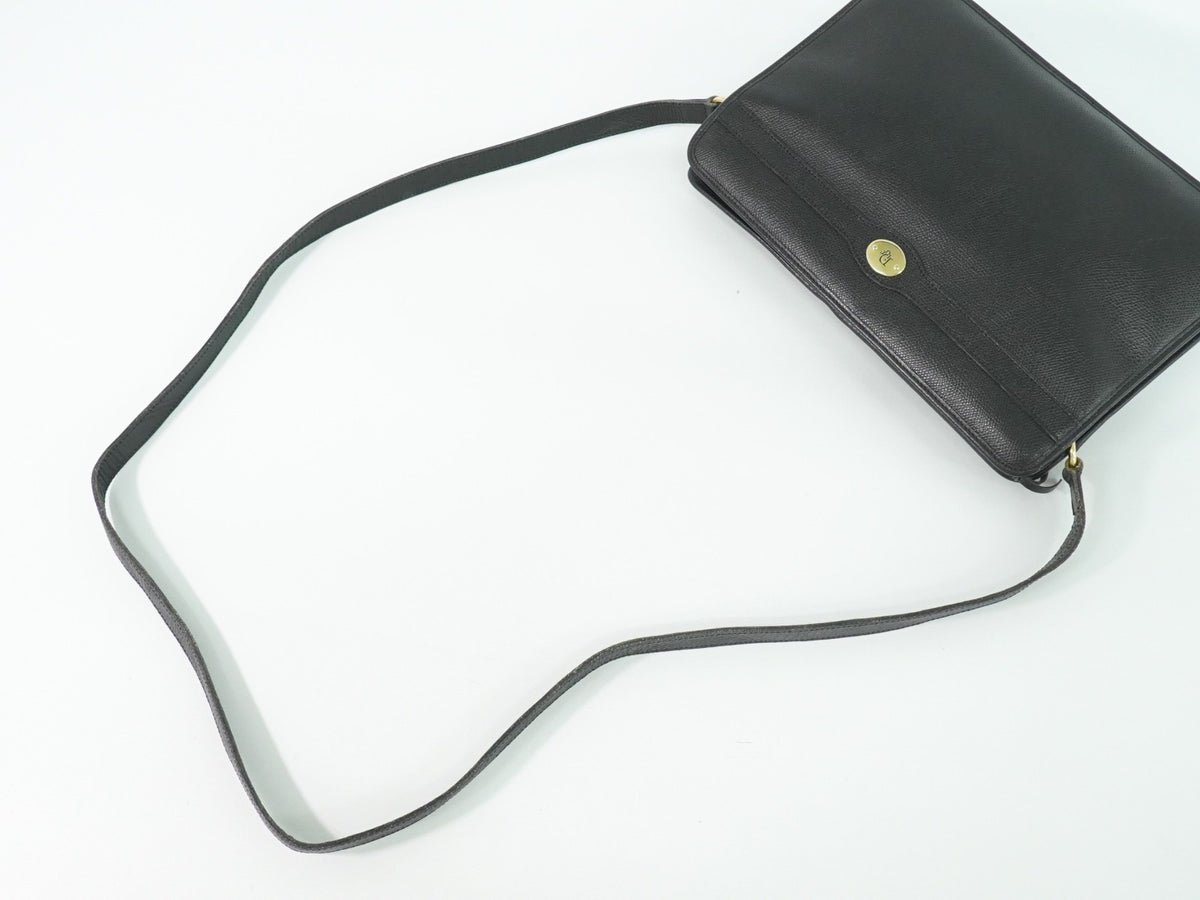 Christian Dior Shoulder Leather Black Leather Shoulder Bag Bag (Pre-Owned)