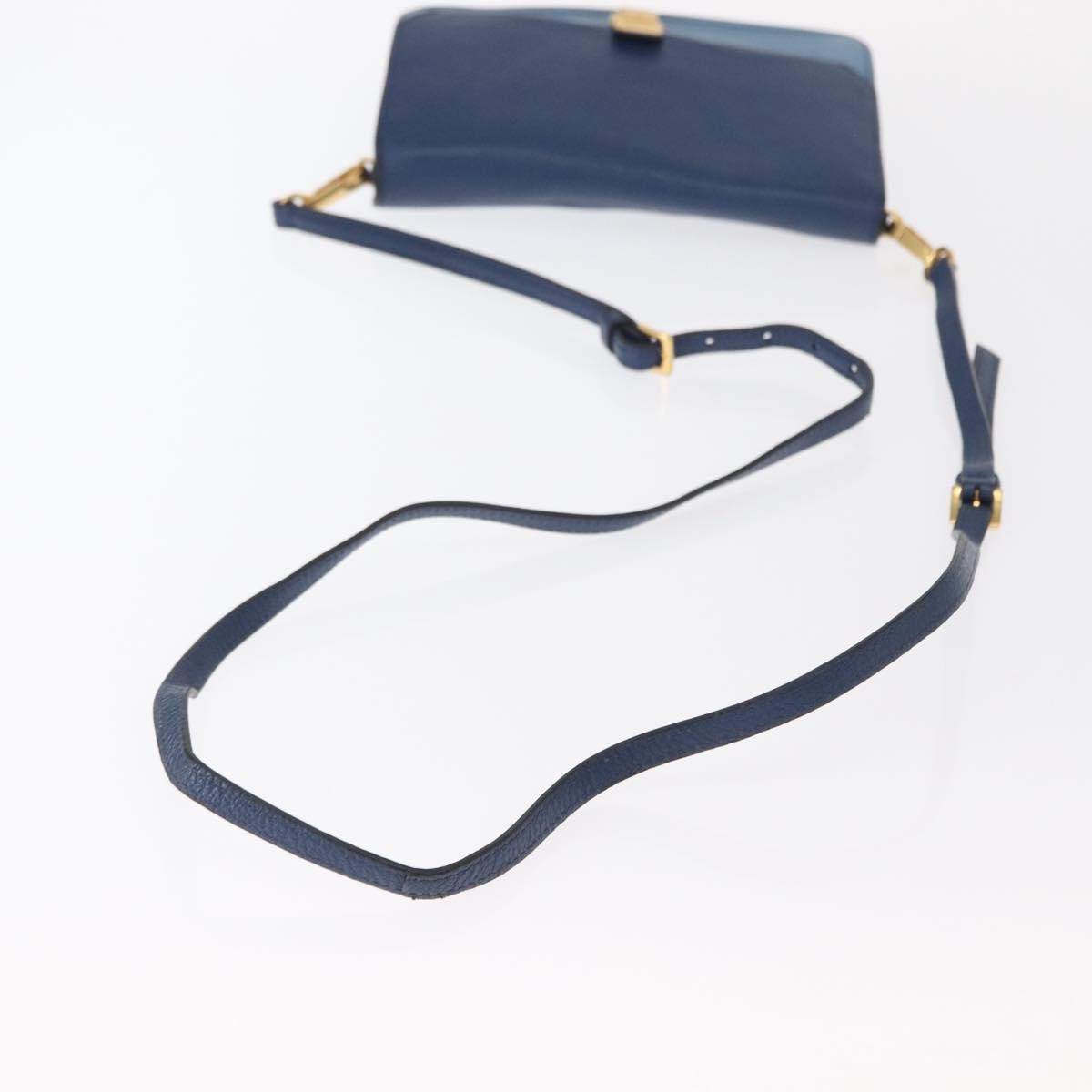 Miu Miu Shoulder Leather Blue Leather Shoulder Bag Bag (Pre-Owned)