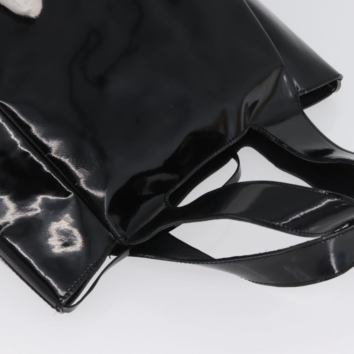 Prada Vintage Patent Leather Black Patent_Leather Handbag (Pre-Owned)