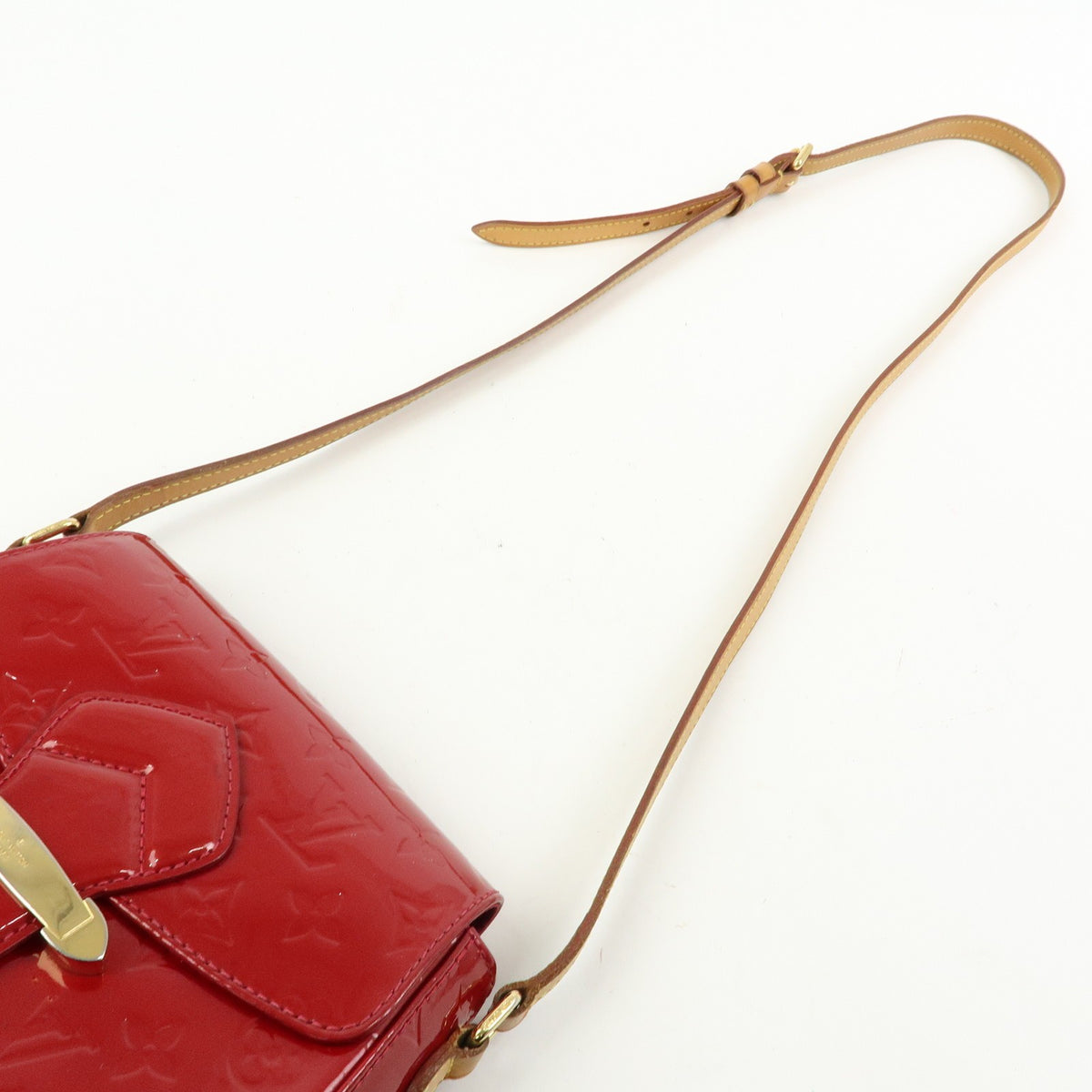 Louis Vuitton Bellflower Monogram Vernis Red Patent_Leather Handbag (Pre-Owned)