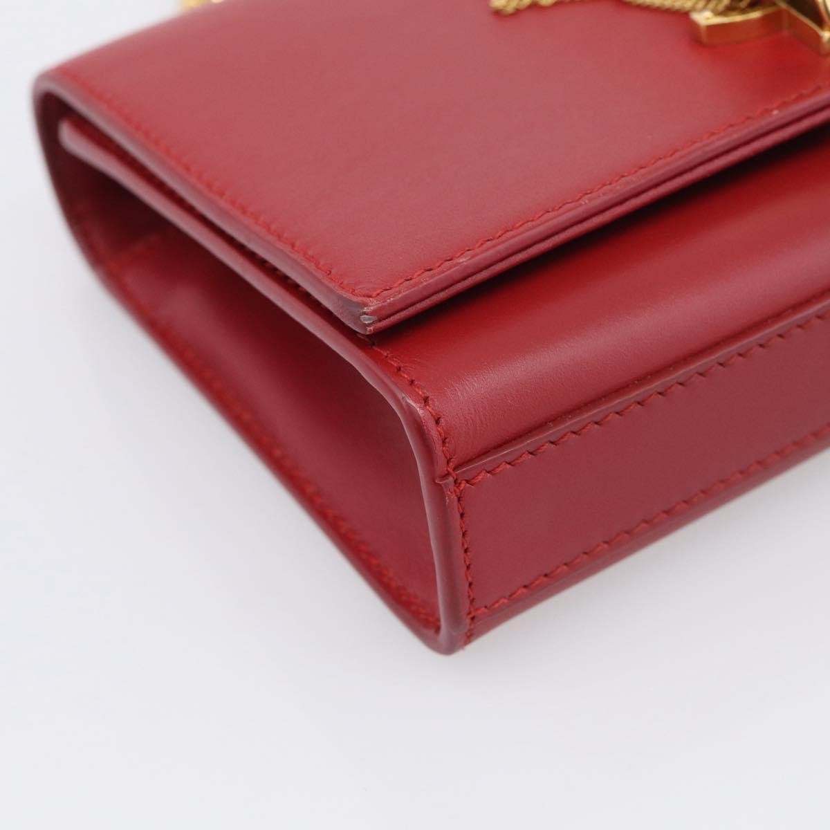 Saint Laurent Classic Monogram Leather Red Leather Crossbody Bag Bag (Pre-Owned)