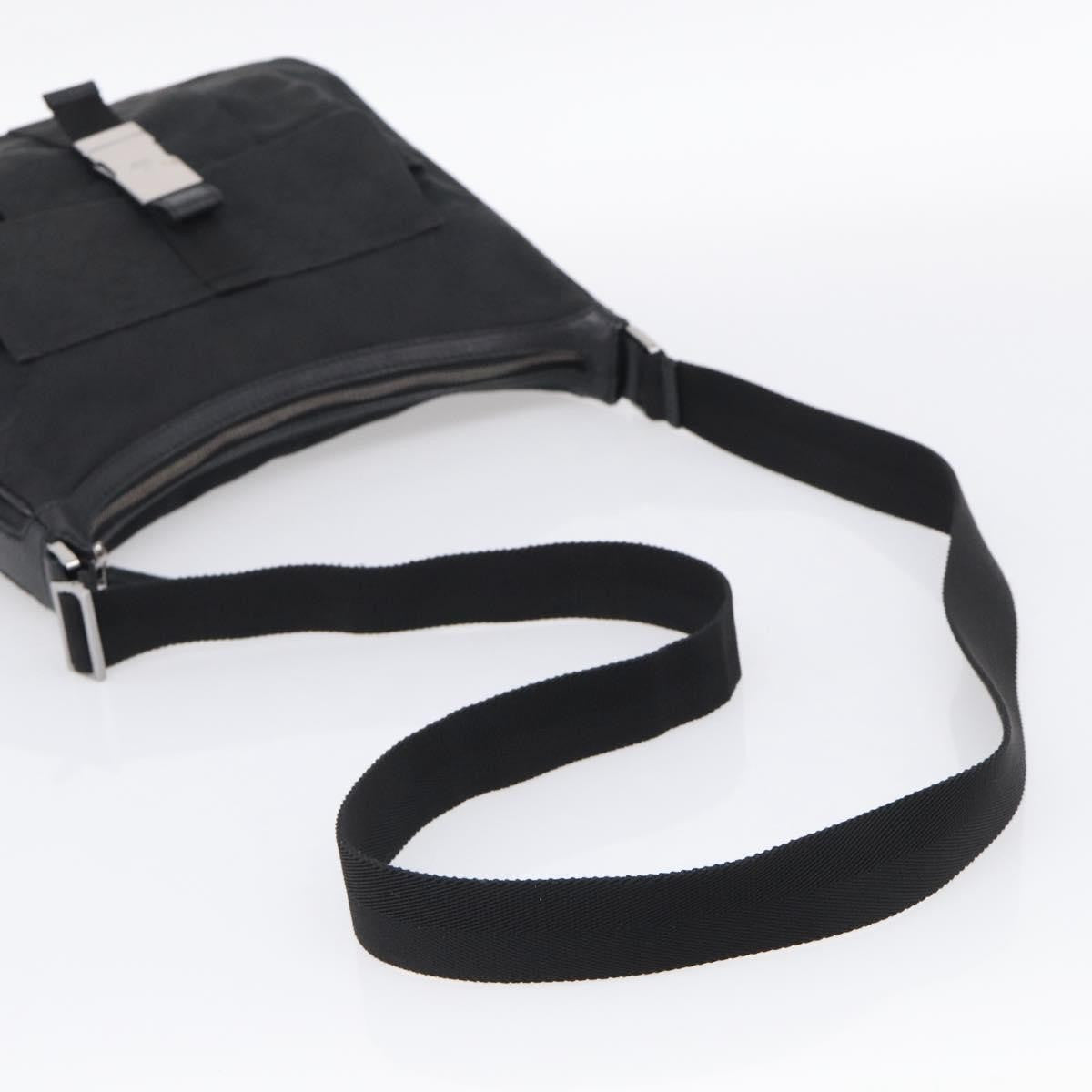 Gucci Shoulder Canvas Black Canvas Shoulder Bag Bag (Pre-Owned)