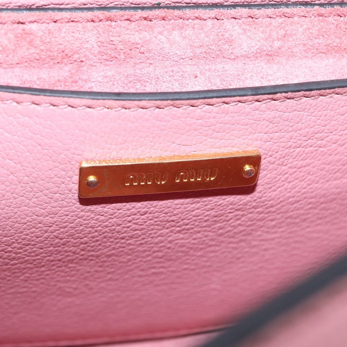 Miu Miu Madras Crystal Buckle Leather Pink Leather Shoulder Bag Bag (Pre-Owned)