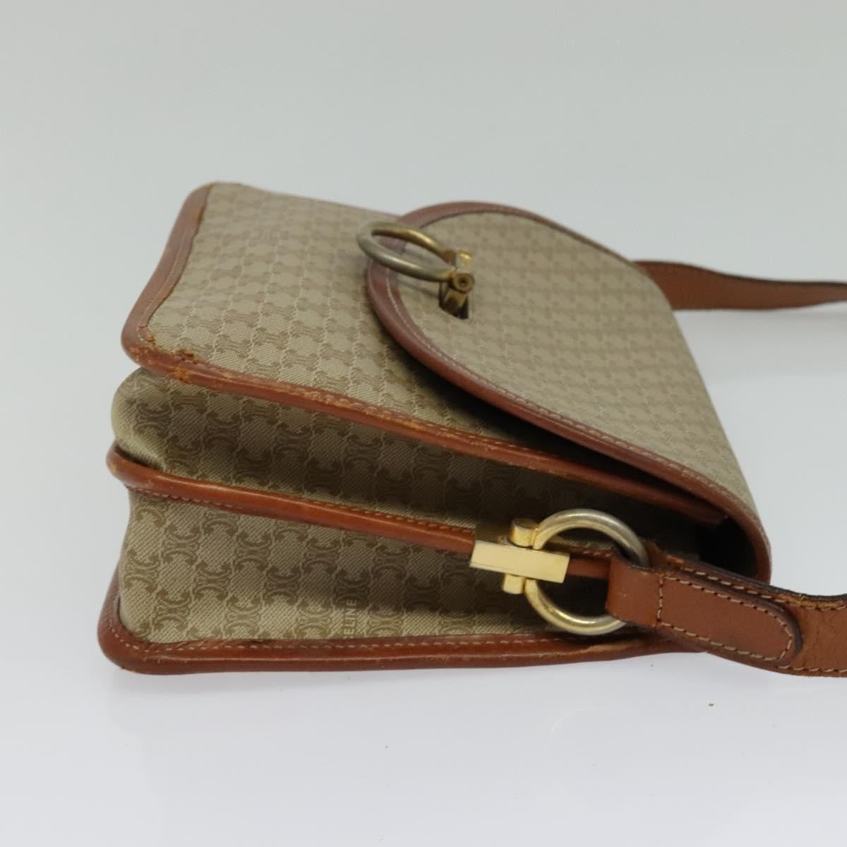 Celine Macadam Shoulder Pvc Leather Beige Canvas Bag (Pre-Owned)