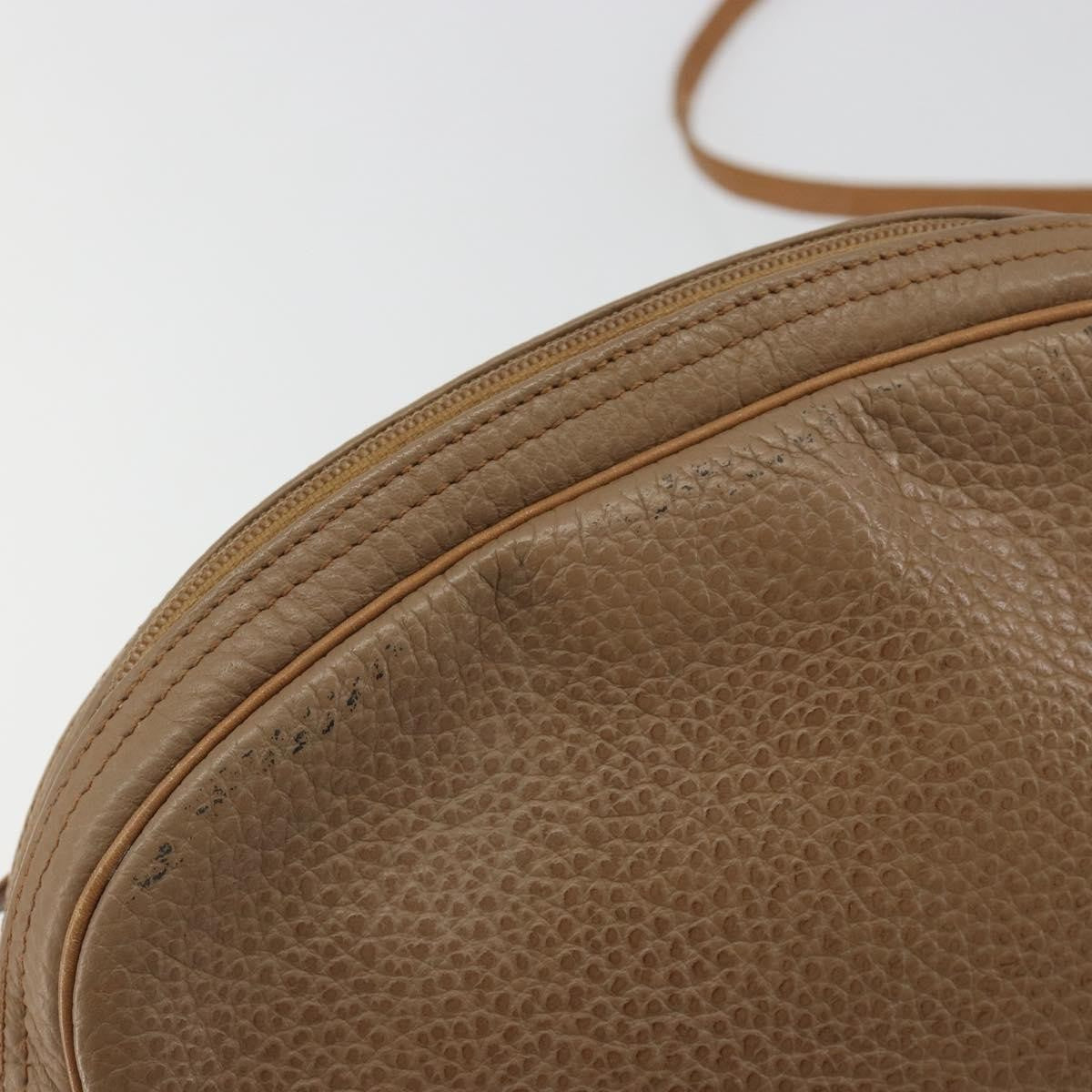 Christian Dior Vintage Cd Logo Leather Beige Leather Shoulder Bag Bag (Pre-Owned)