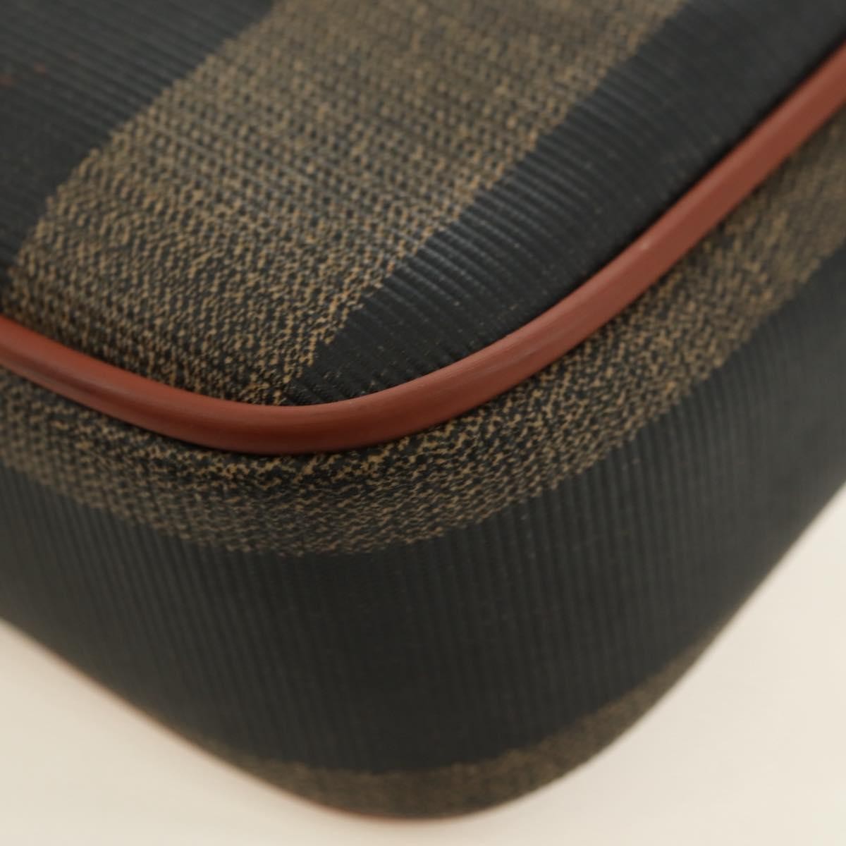 Fendi Vintage Pequin Coated Canvas Brown Canvas Tote Bag Bag (Pre-Owned)