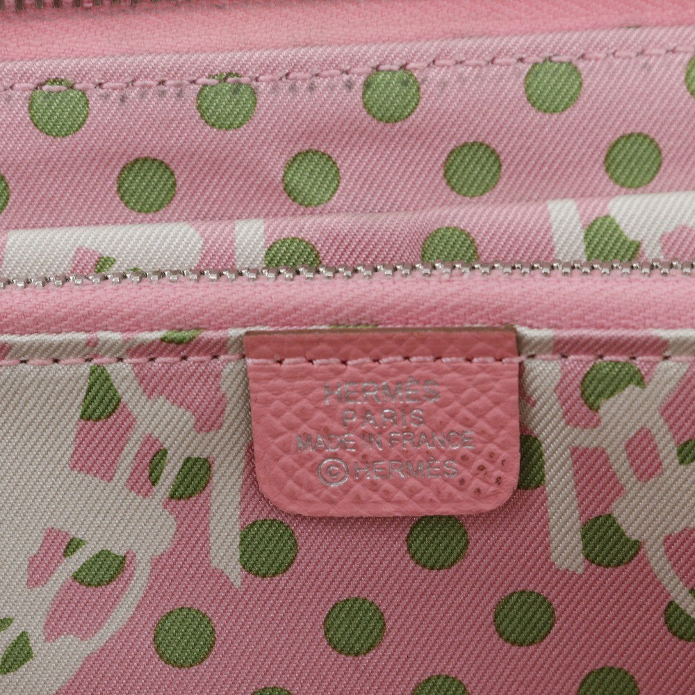 Hermes Azap Zip Around Epsom Pink Leather Wallets Accessory (Pre-Owned)