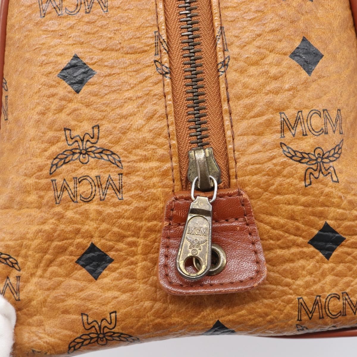 MCM Visetos Logogramme Leather Brown Leather Handbag (Pre-Owned)