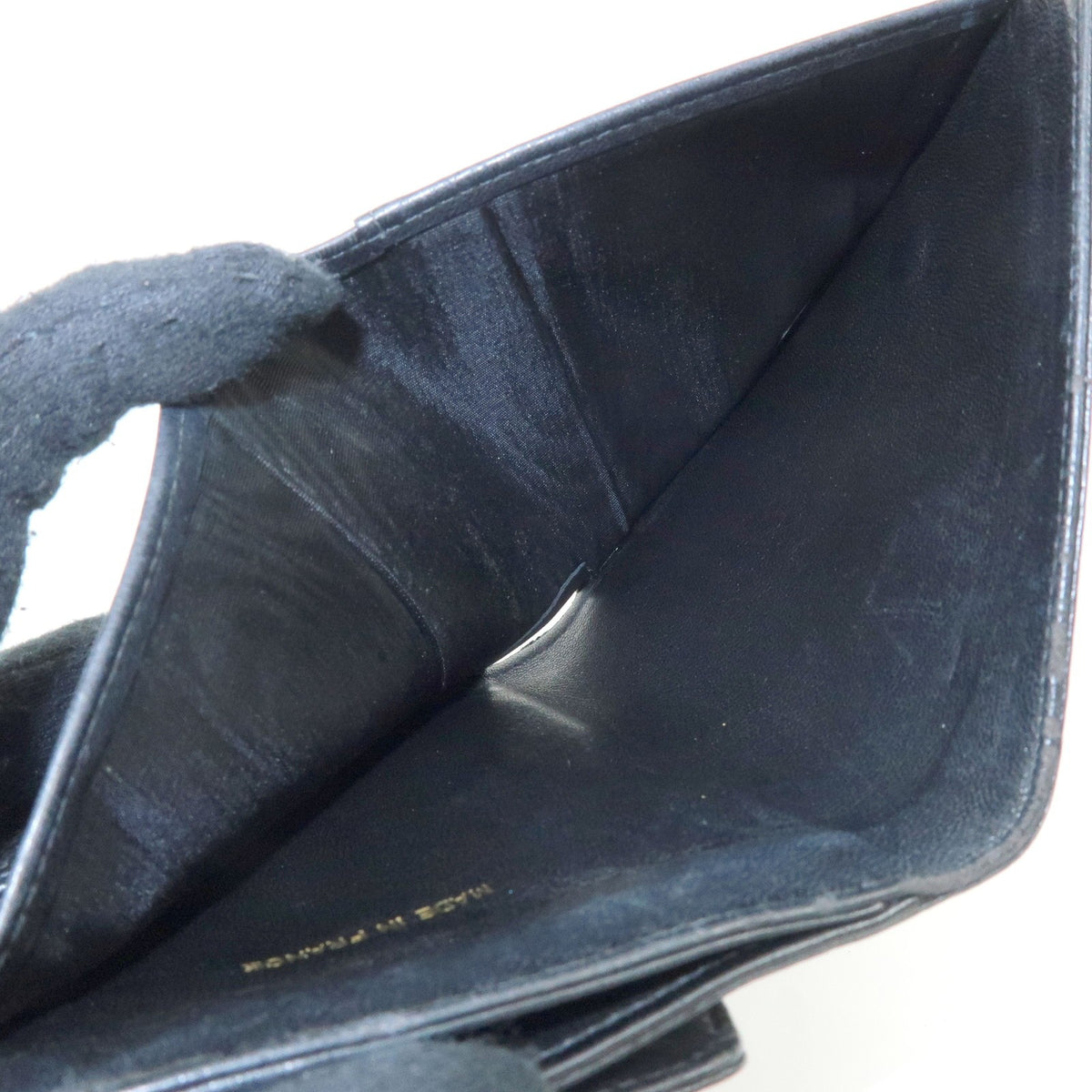 Chanel Vintage Timeless Bifold Caviar Black Leather Wallets Accessory (Pre-Owned)