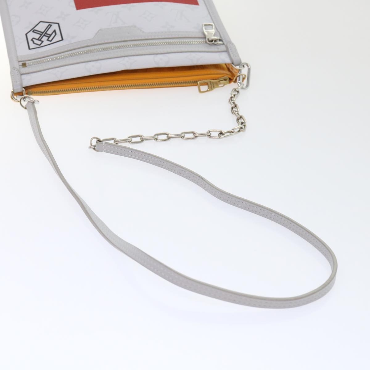 Louis Vuitton Double Flat Messenger Limited Edition Logo Story Monogram Canvas And Denim Multicolour Canvas Clutche & Pouche Bag (Pre-Owned)