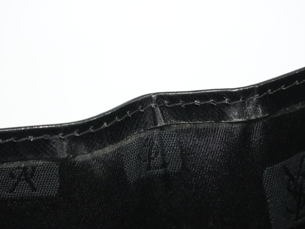 Saint Laurent Vintage Leather Black Leather Handbag (Pre-Owned)
