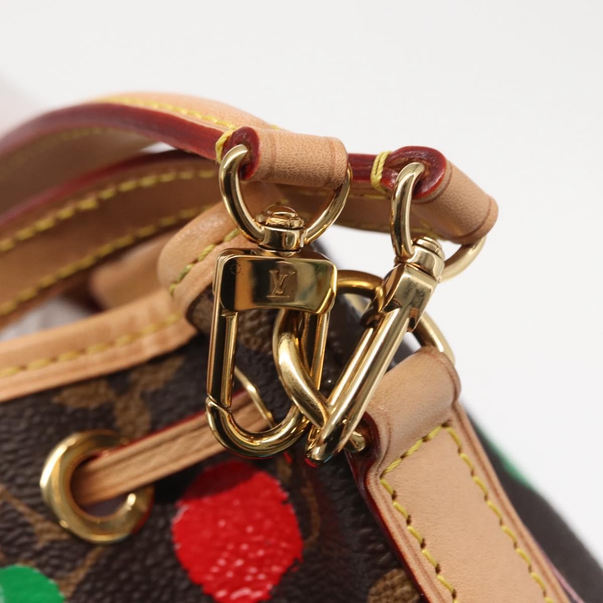 Louis Vuitton Noe Yayoi Kusama Painted Dots Monogram Canvas Brown Canvas Handbag (Pre-Owned)