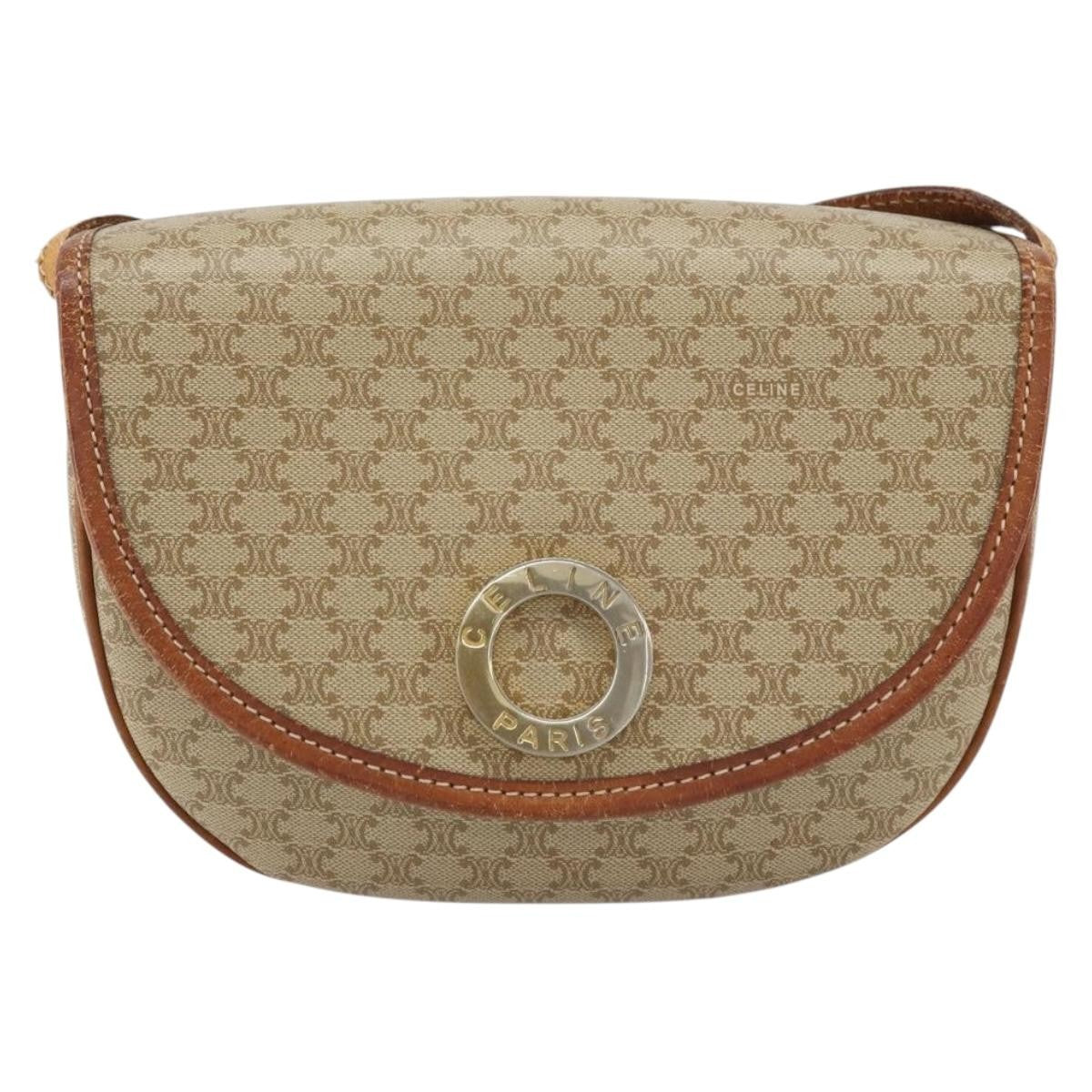 Celine Macadam Shoulder Pvc Leather Beige Pvc Shoulder Bag Bag (Pre-Owned)