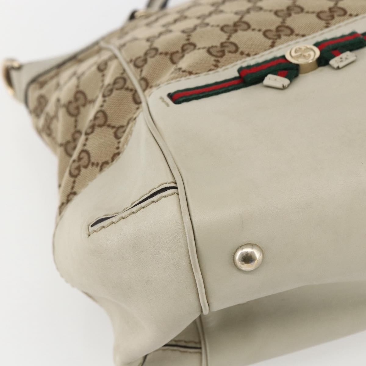 Gucci Mayfair Convertible Gg Canvas Beige Canvas Tote Bag Bag (Pre-Owned)