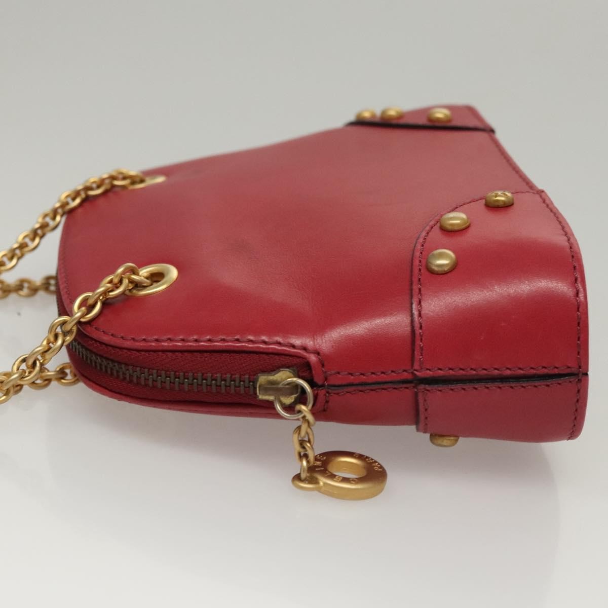 Celine Vintage Leather Red Leather Shoulder Bag Bag (Pre-Owned)