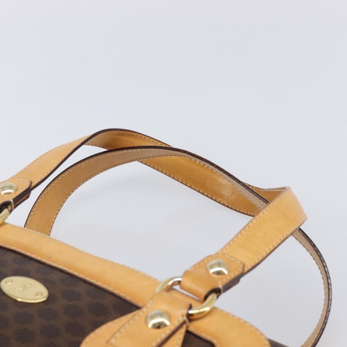 Celine Vintage Shoulder Bag Macadam Canvas & Leather Brown Pvc Shoulder Bag Bag (Pre-Owned)