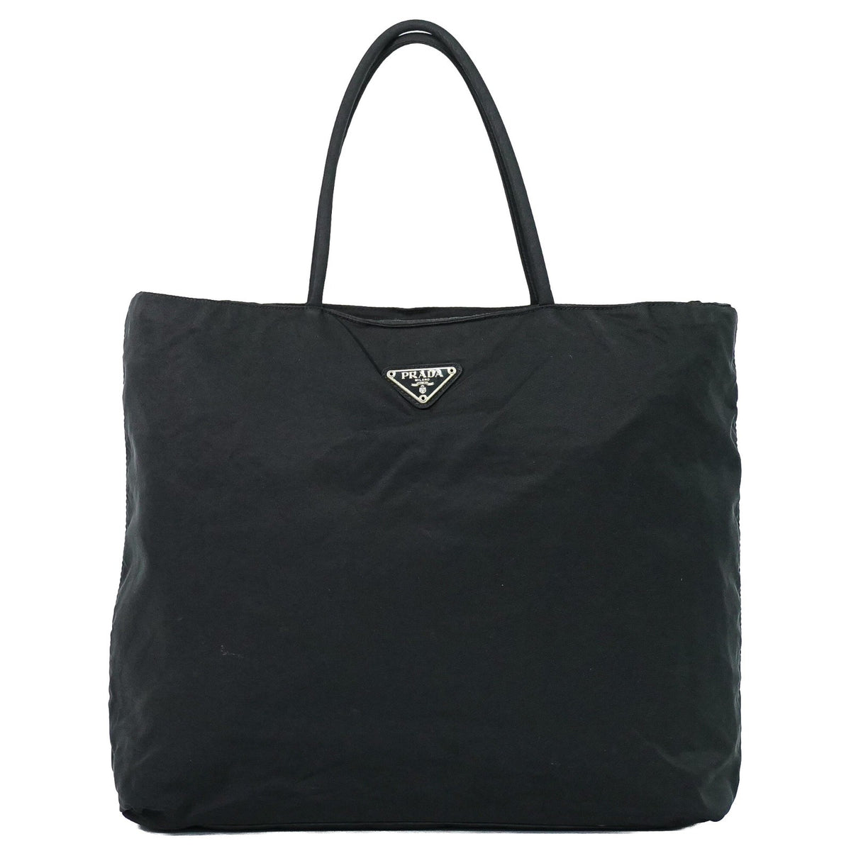 Prada Zip Tote Tessuto Black Nylon Tote Bag Bag (Pre-Owned)