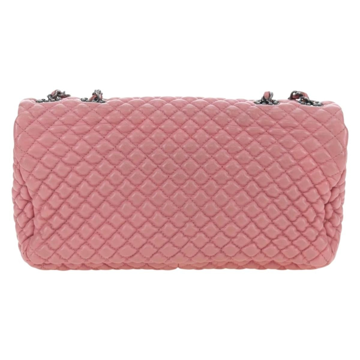 Chanel Flap Shoulder Quilted Lambskin Pink Leather Shoulder Bag Bag (Pre-Owned)