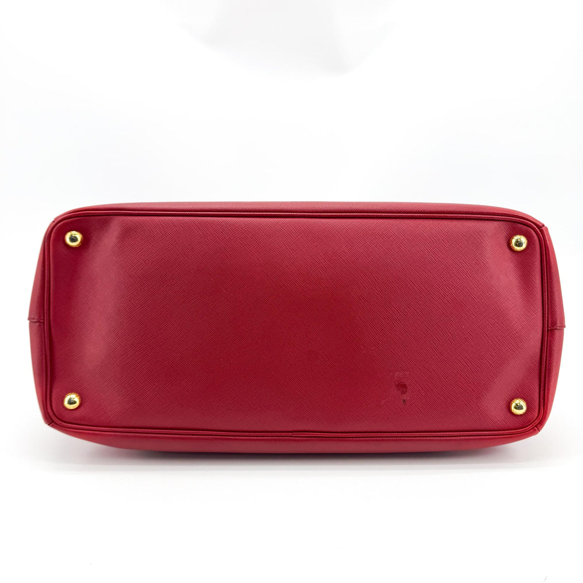 Prada Double Zip Lux Vernice Saffiano Leather Red Leather Tote Bag Bag (Pre-Owned)