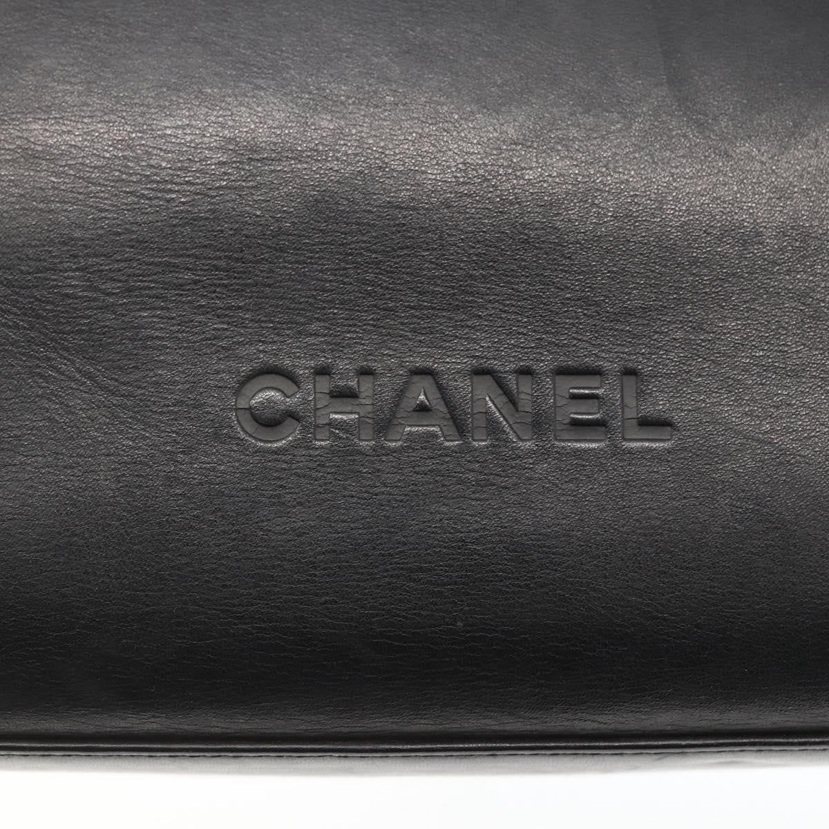 Chanel Vintage Leather Black Leather Shoulder Bag Bag (Pre-Owned)