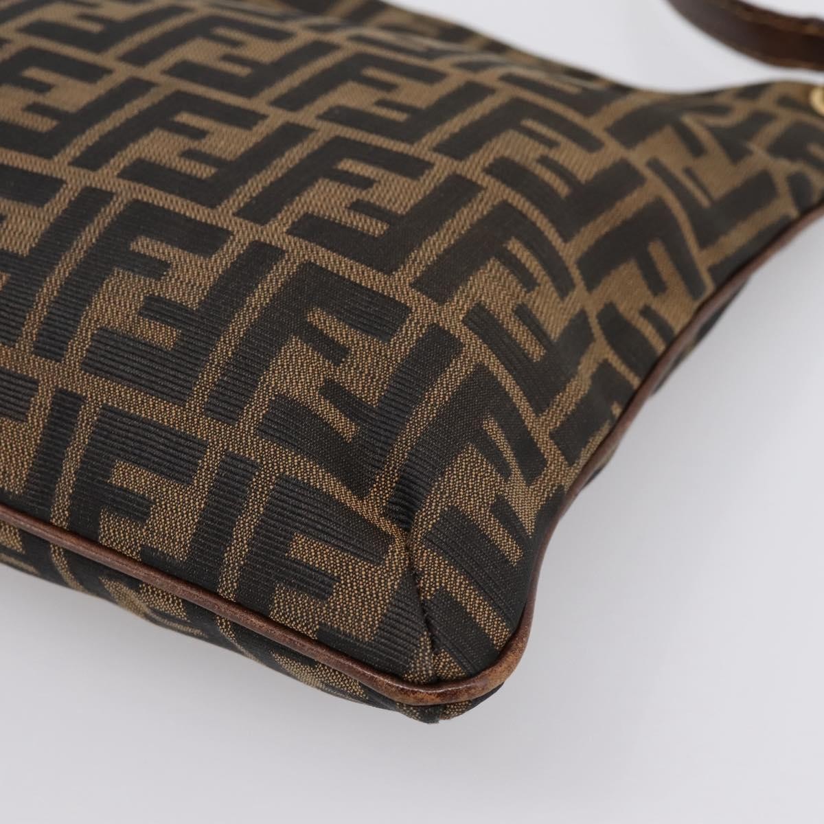 Fendi Shoulder Bag Zucca Brown Canvas Shoulder Bag Bag (Pre-Owned)