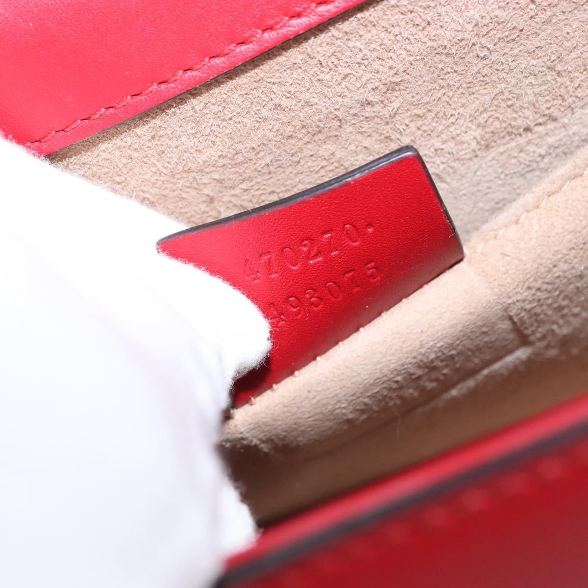 Gucci Sylvie Belt Leather Red Leather Handbag (Pre-Owned)