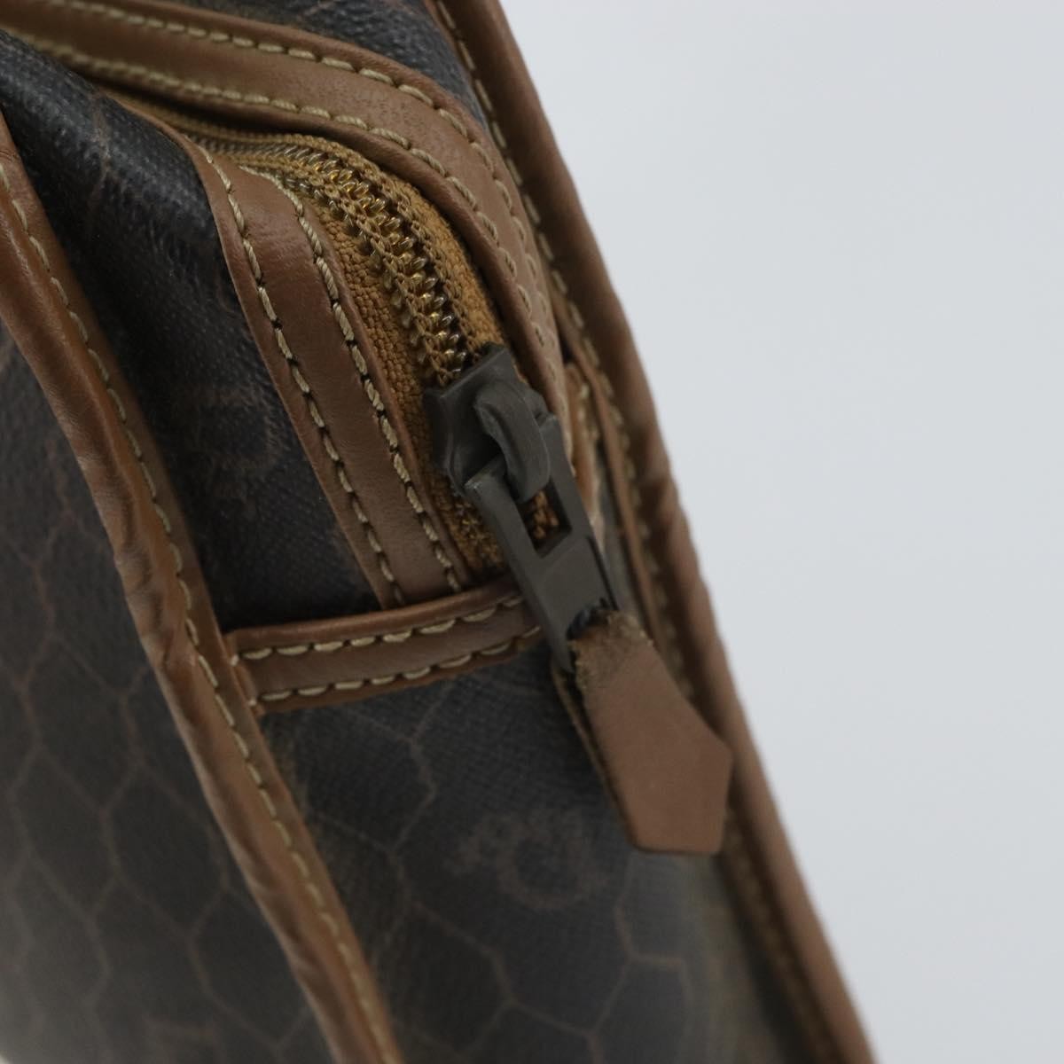 Christian Dior Vintage Honeycomb Zip Canvas And Leather Black Canvas Clutche & Pouche Bag (Pre-Owned)