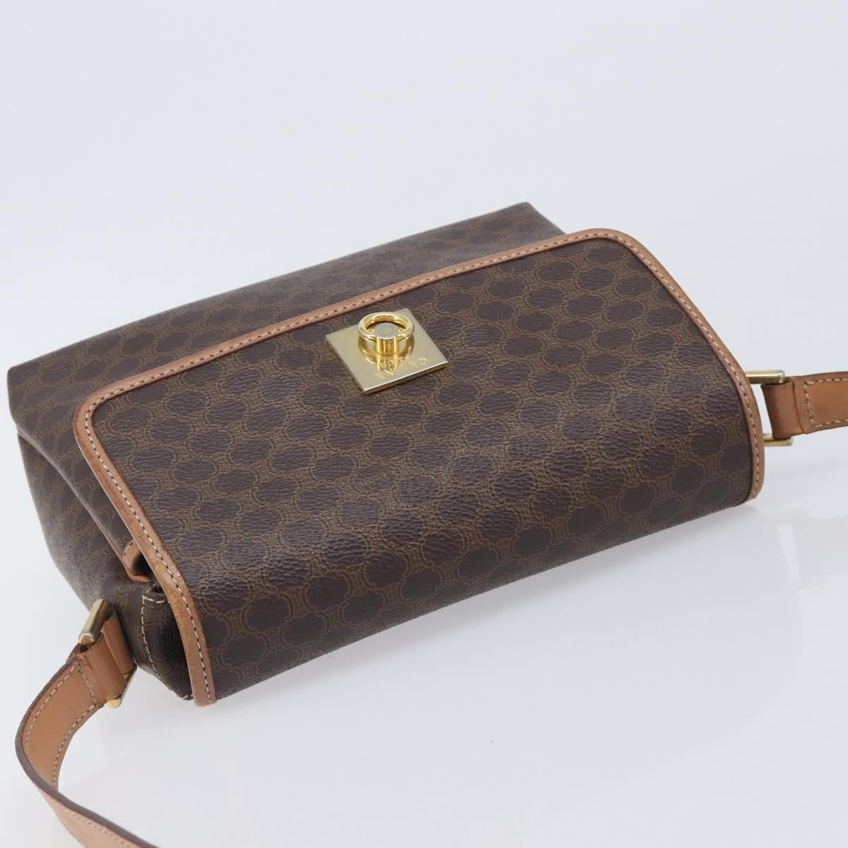 Celine Macadam Shoulder Canvas Brown Canvas Crossbody Bag Bag (Pre-Owned)