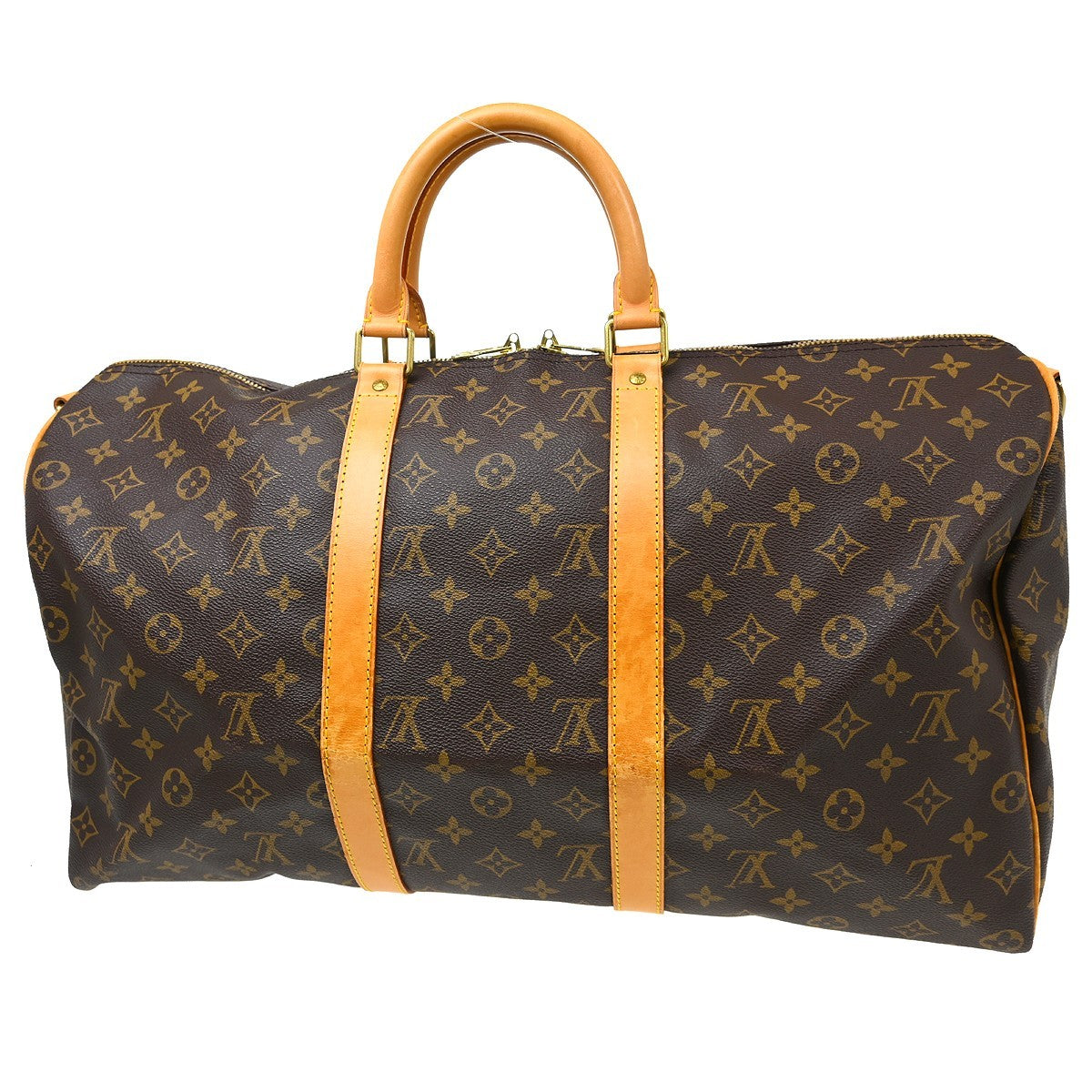 Louis Vuitton Keepall Bandoulière Monogram Brown Canvas Travel Bag Bag (Pre-Owned)